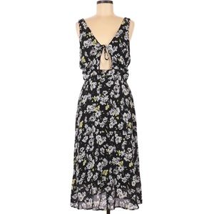 Urban Outfitters Black Floral Midi Cut Out Dress 4